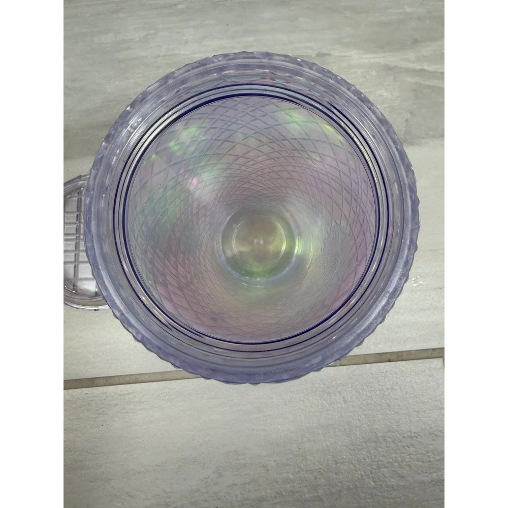 Starbucks 2021 Purple Iridescent Grid Cold Cup Tumbler 16oz Textured Diamond Lid
